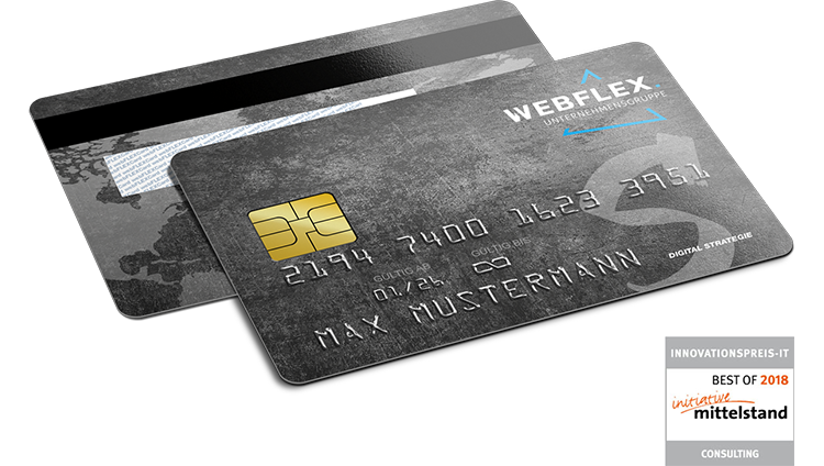 Darstellung des Produktes 'DIGITAL STRATEGIE Card S' mit dem Innovationspreis initiative Mittelstand in Consulting
