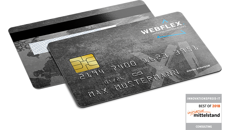 Darstellung des Produktes 'DIGITAL STRATEGIE Card XL' mit dem Innovationspreis initiative Mittelstand in Consulting